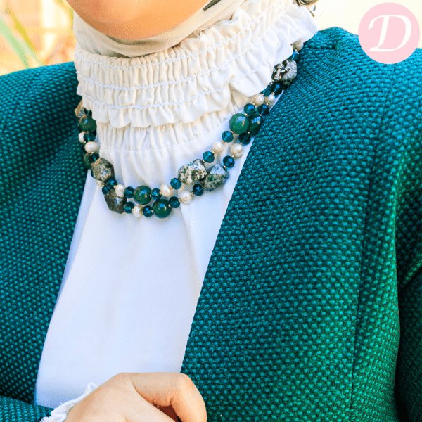 Ohood Agate Necklace - Green Agate