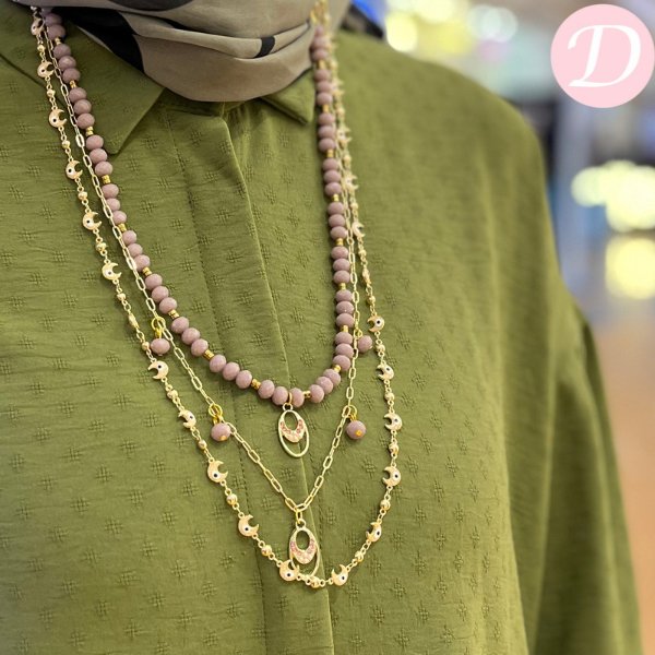 Helal Crystal Necklace - Gold Plated