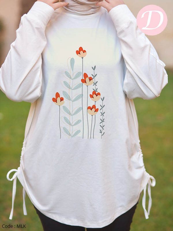 Flower Woman T-shirt - Cotton