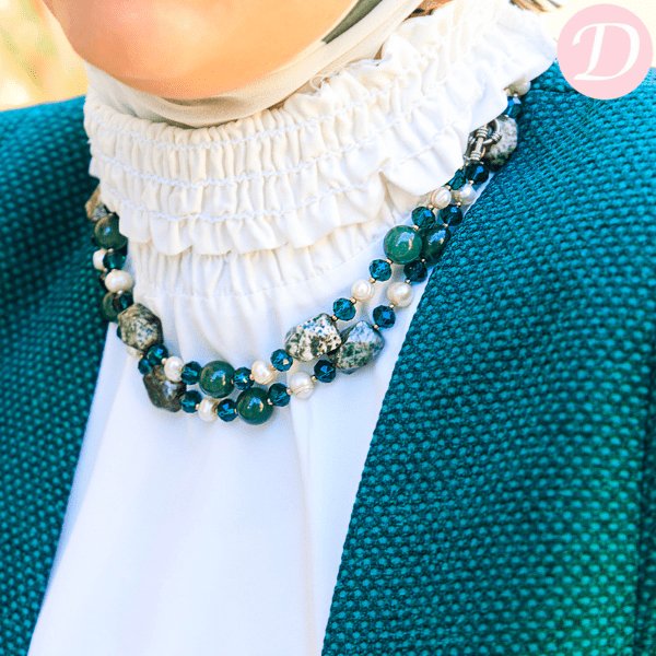 Ohood Agate Necklace - Green Agate