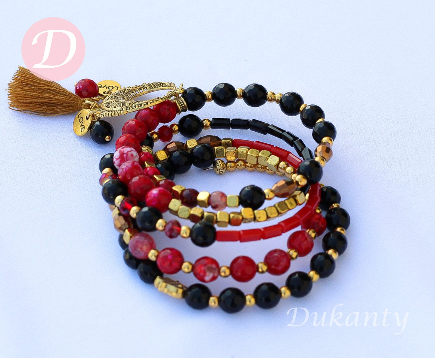 Red Agate Stones Elegant Set