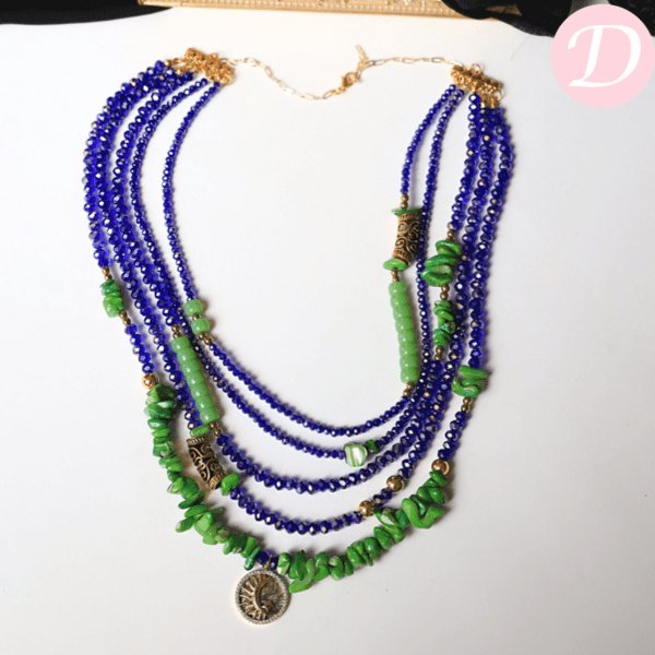 Oro Crystal Necklace - Seashell and Crystal