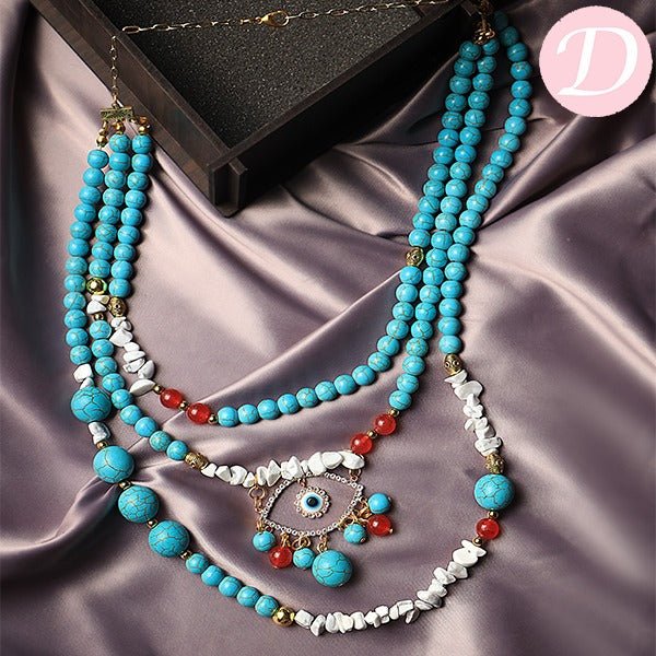 Golden Eye Necklace - Turquoise