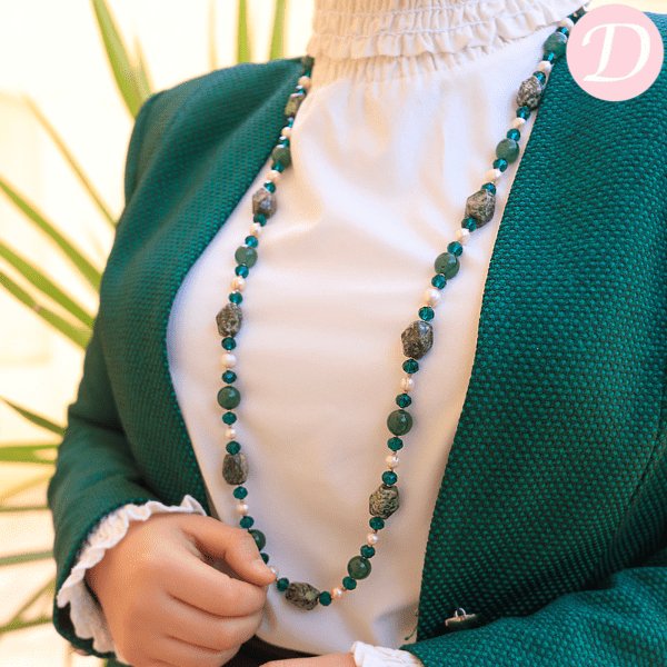 Ohood Agate Necklace - Green Agate