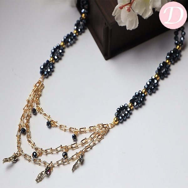Elegante Necklace - Crystal and Hematite