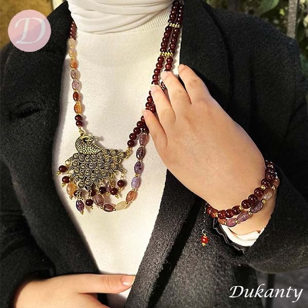 Peacock Delicate Set - Agate Stone