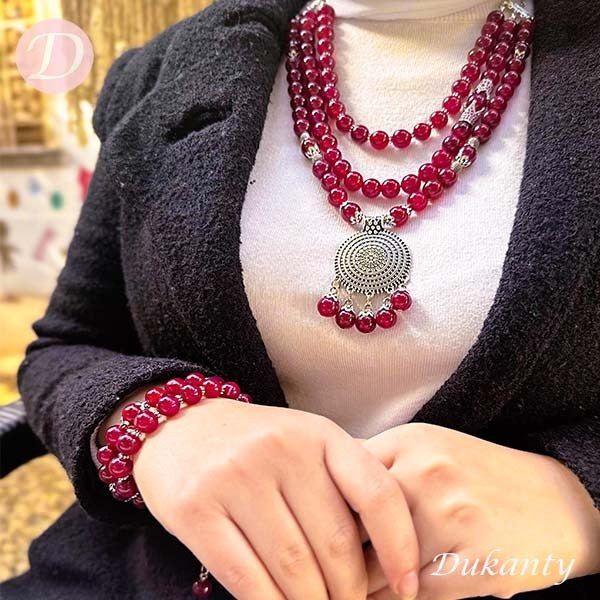 مجموعة زنبق الورد - عقيق أحمر