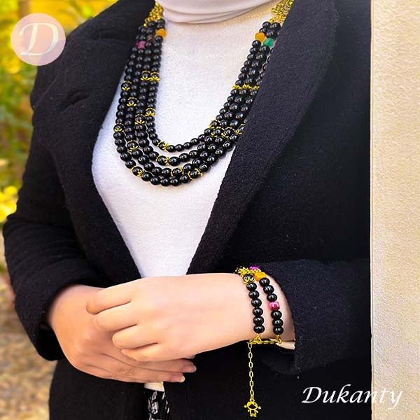 Layali Black Set - Agate and Onyx Stone