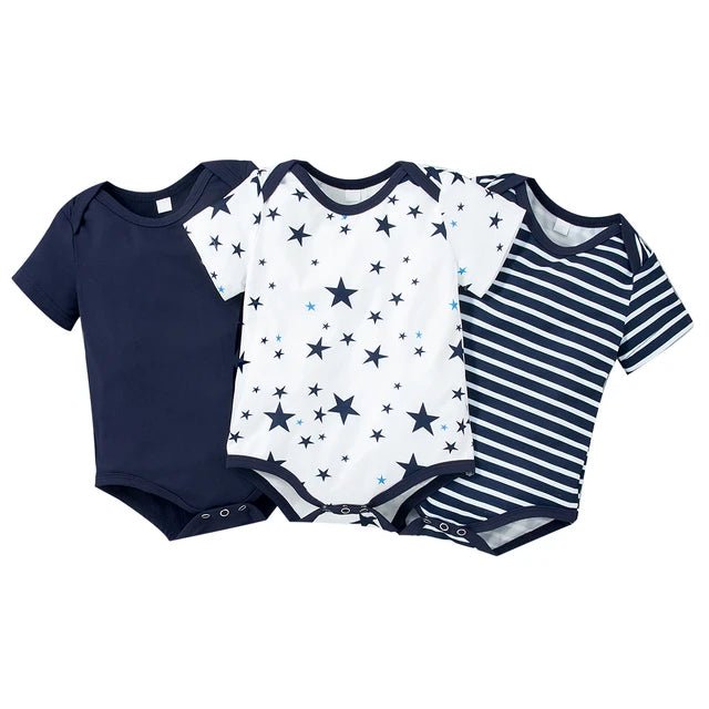 Babies Navy Bodysuits Set - Polyester