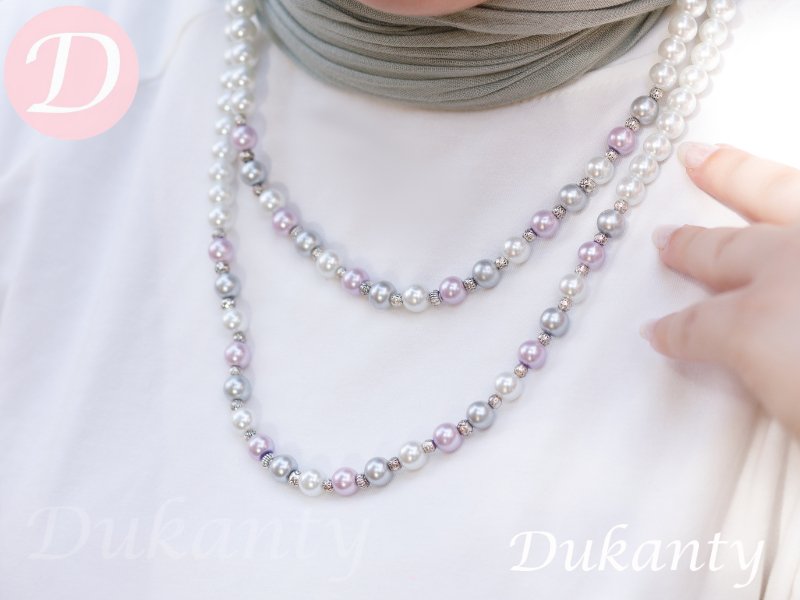 Isabella Necklace - Pearl and Hematite