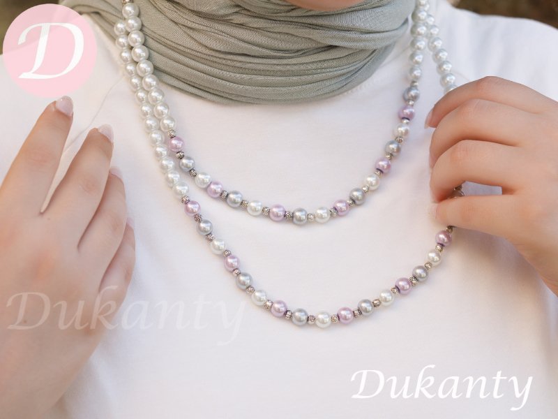 Isabella Necklace - Pearl and Hematite