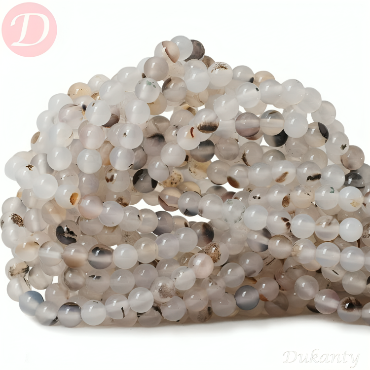 White Agate Beads Stone