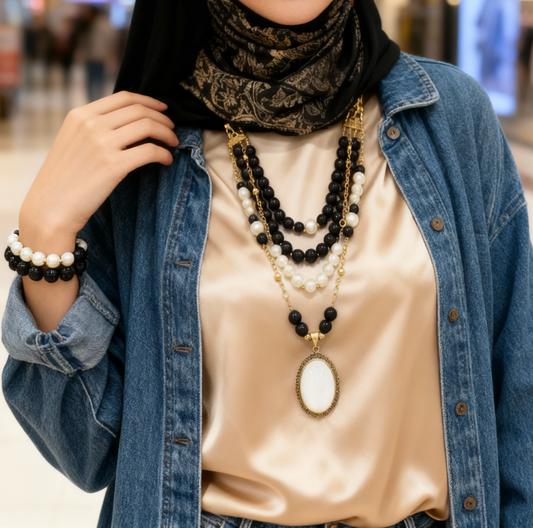 Talah Elegant Set Pearl & Marjan