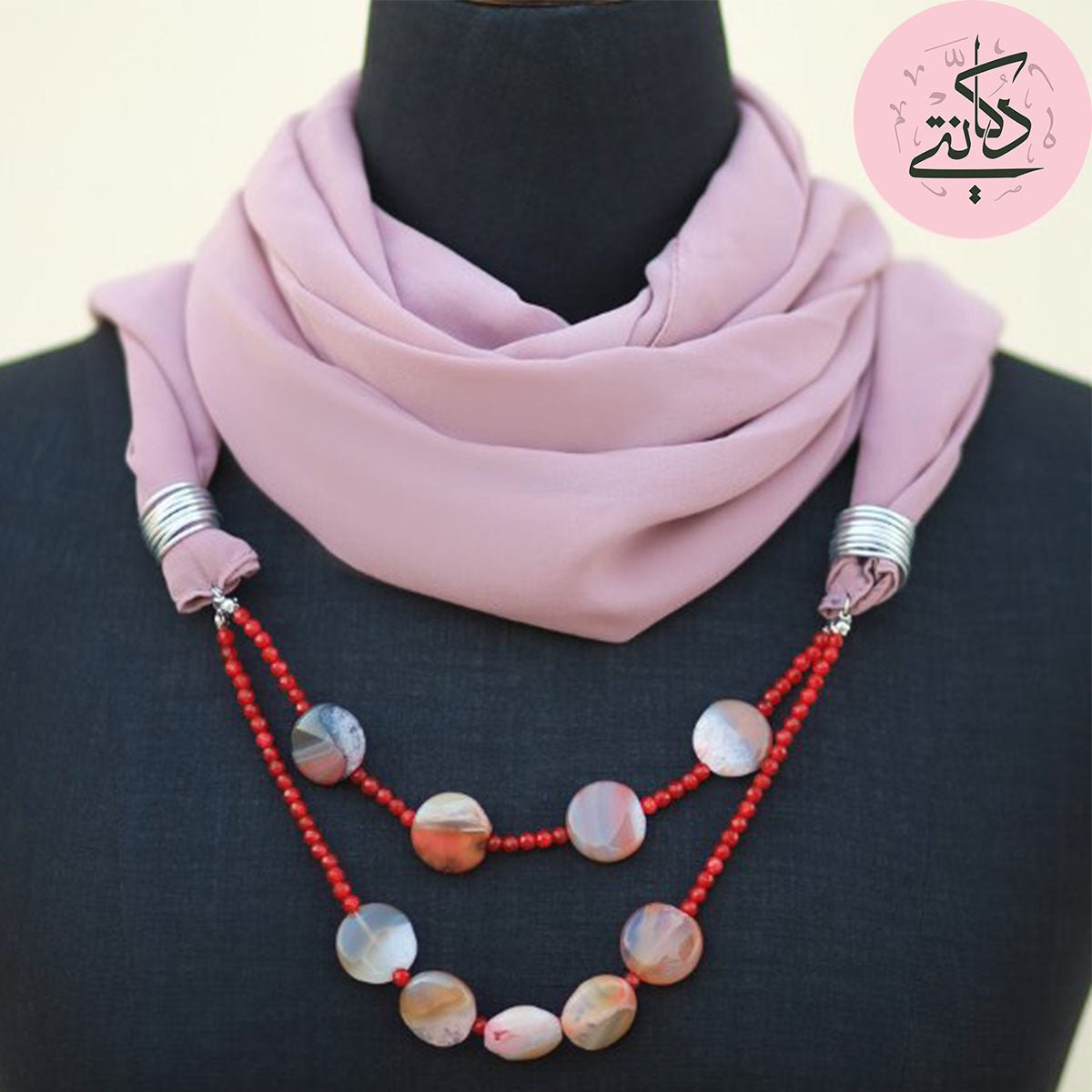 Delicate Necklace Scarf - Soft Kashmir Chiffon