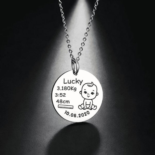 The Baby's Simple Details  Necklace - Silver Plated