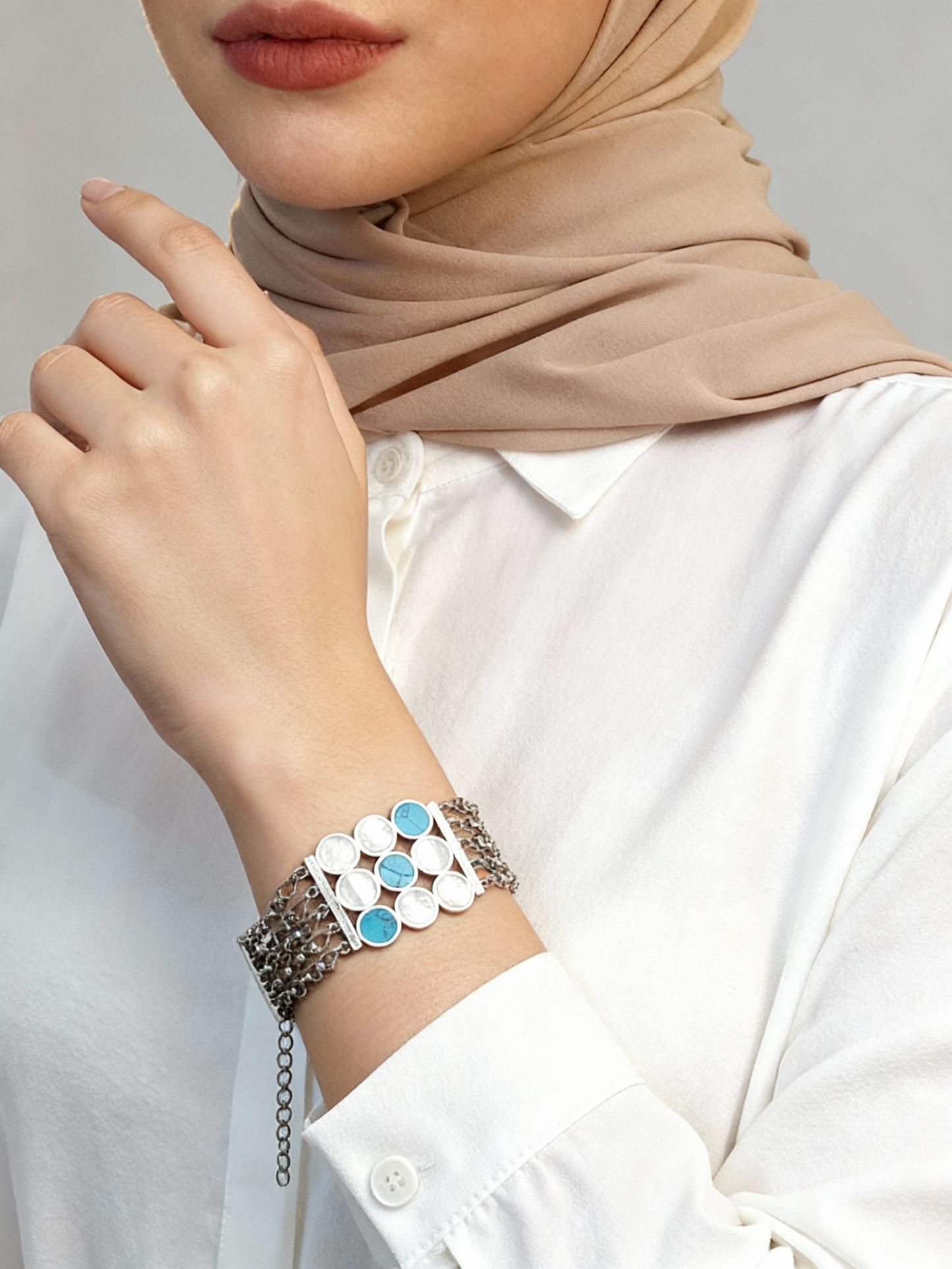 Eman Turquoise Set - Silver Plated