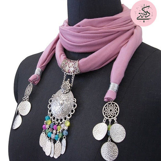 Nadia Scarf with Necklace - Kashmir