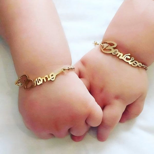 Babies Customized Bracelet - Gold Plated