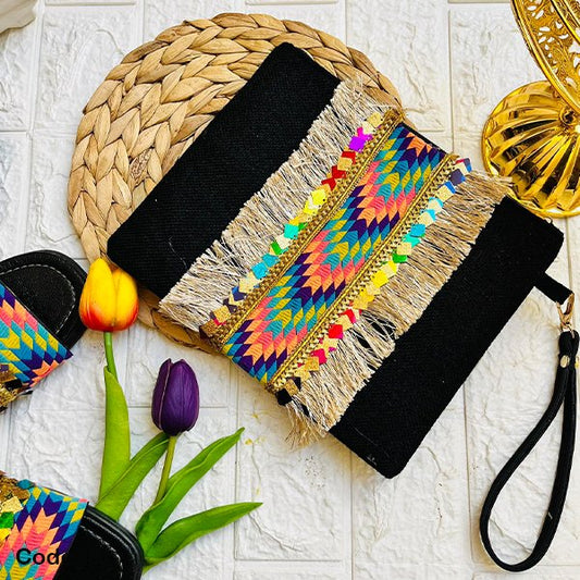 Nayara Handmade Clutch - Linen