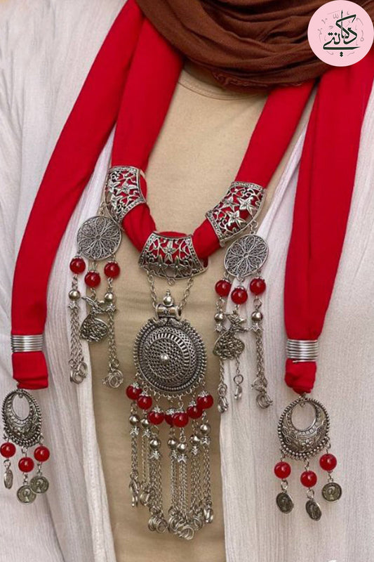 Red Unique Necklace Scarf