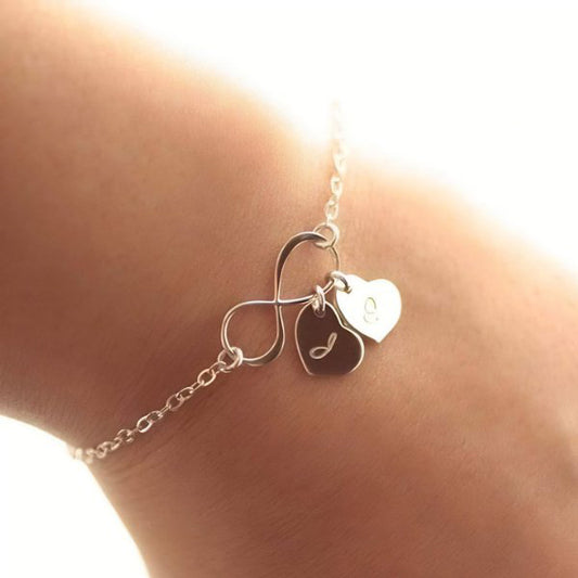 Infinity Letters Bracelet - Silver Plated