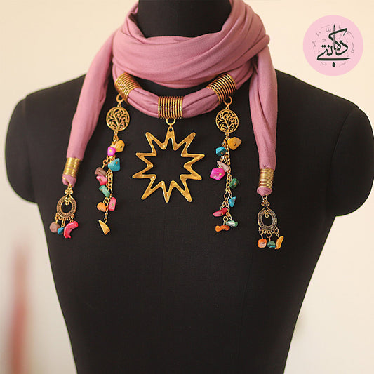 Pink Shells Necklace Scarf