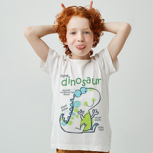White Dinosaur T-shirt - Cotton