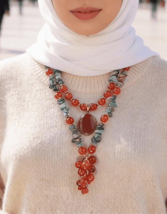 قلادة رهام - أحجار العقيق