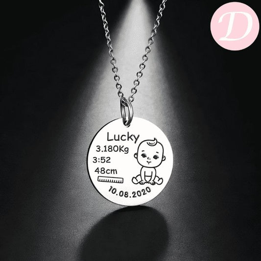 The Baby's Simple Details  Necklace - Silver Plated