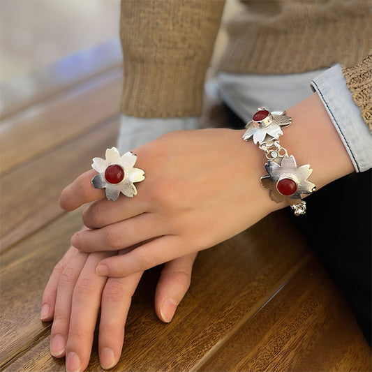 Flower set - Silver Plated