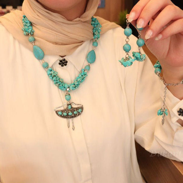 Alya Set - Natural Turquoise Stones