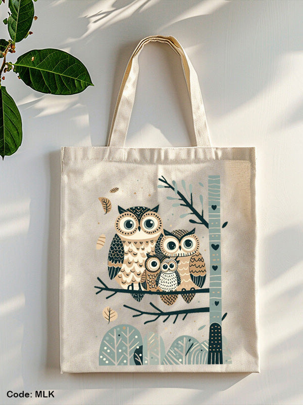 Owl Tote Bag - Linen