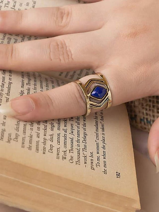 Gehad Agate Ring - Pure Copper