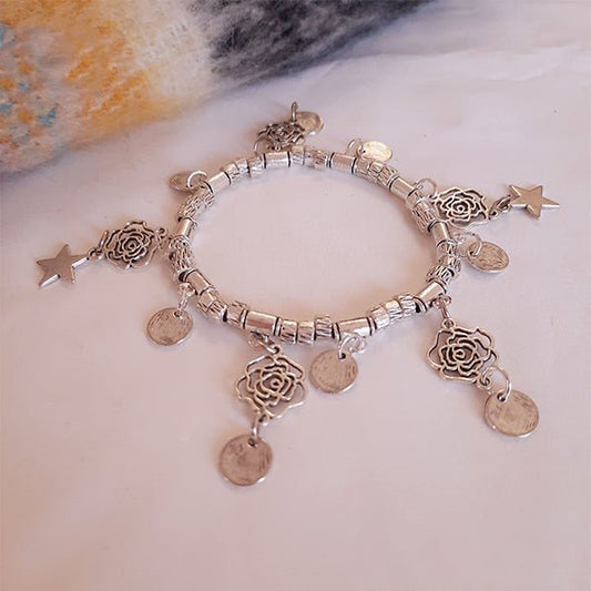 Roses Bracelet - Silver Metal