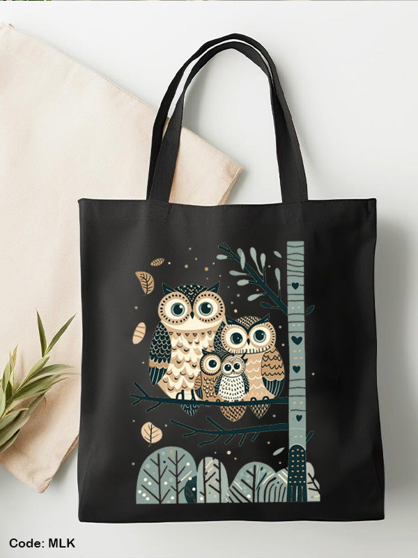 Owl Tote Bag - Linen