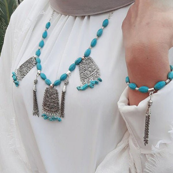 Dalida Turquoise Set - Silver Plated