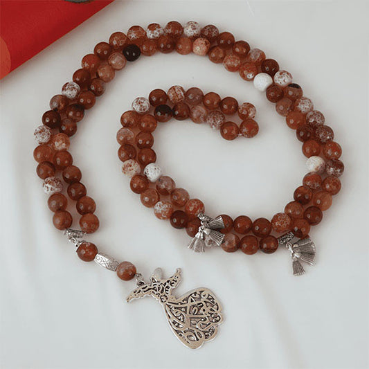 Sofia Agate  Rosary - Silver Plated