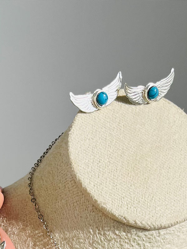 Turquoise Wings Jewelry Set – Silver Plated