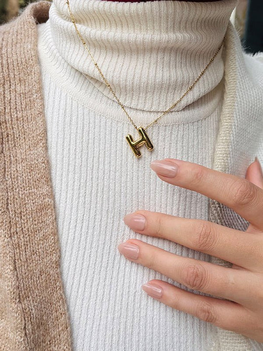 "H" Letters Necklace - Stainless Steel