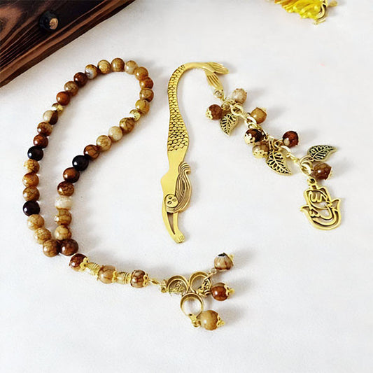 Hoda Agate Rosary Set - Pure Copper