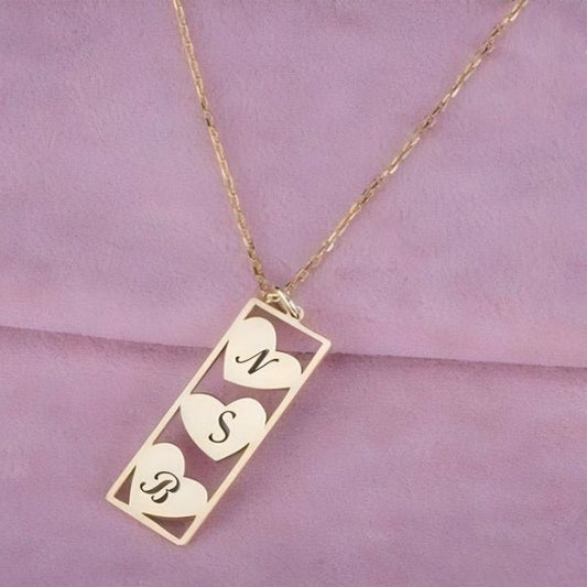 Heart Letters Necklace - Gold Plated