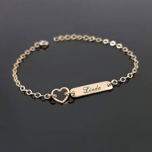 "Linda" Simple Customized Bracelet - Gold Plated