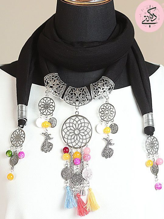 Black Sufi Necklace Scarf