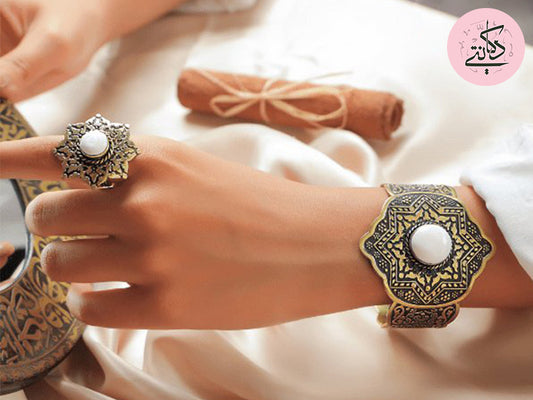 White Islamic Star Set - Pure Copper