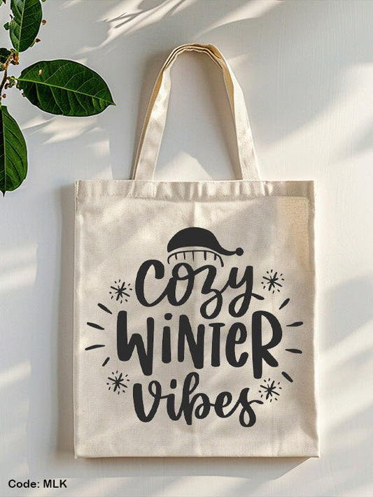 Crazy Winter Tote Bag - Linen