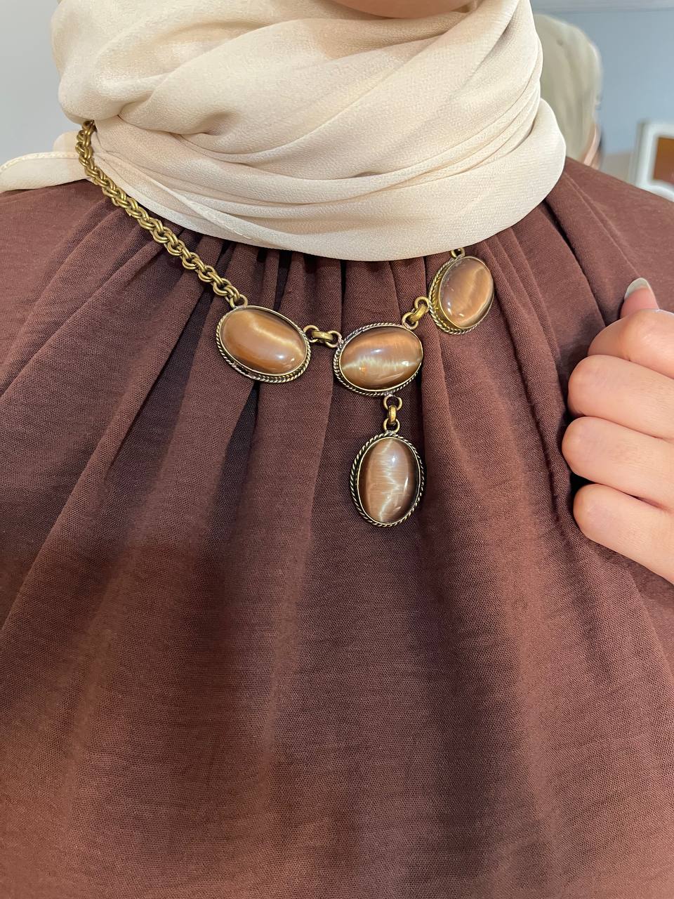 Unique Afnan Necklace -  Agate Stone