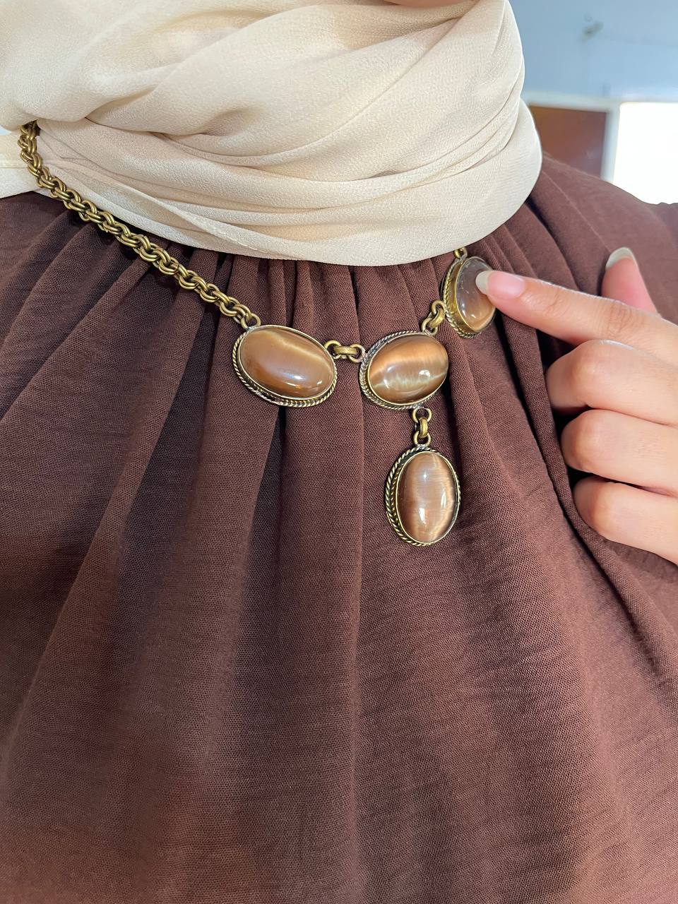 Unique Afnan Necklace -  Agate Stone