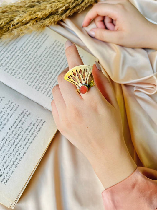 Ela Lotus Ring - Pure Copper