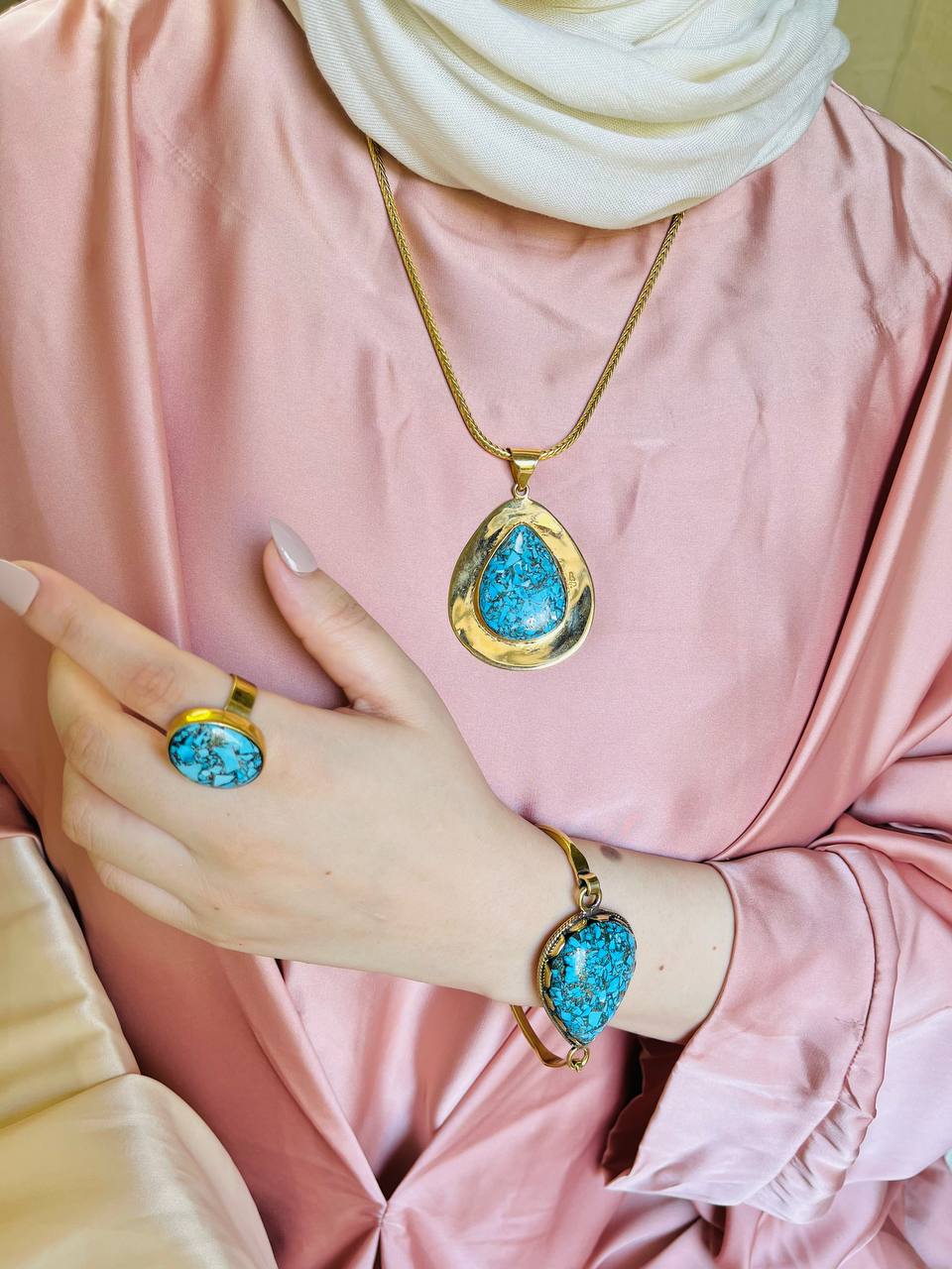The Wonderful Turquoise Set - Gold And Silver Plated