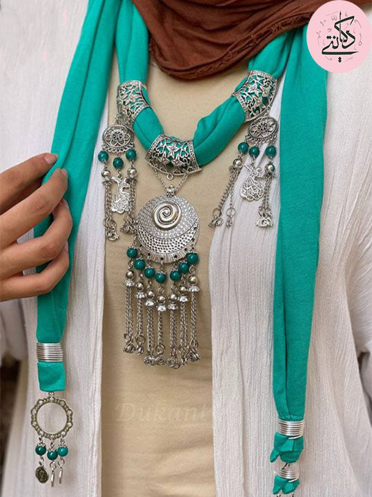 Turquoise Elegant Necklace Scarf